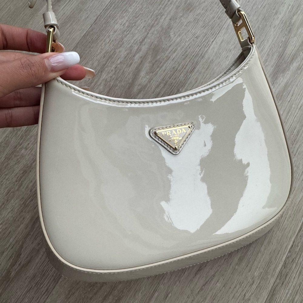 Prada Cleo Patent Leather Bag Cream - Picture 11 of 16